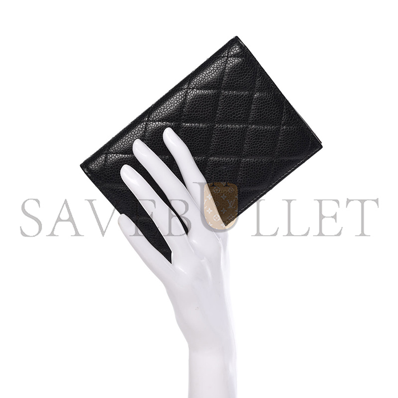 CHANEL CAVIAR QUILTED PASSPORT HOLDER BLACK (15*10*2cm)